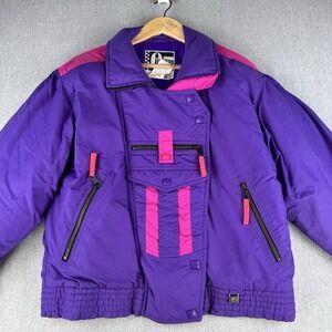 Vintage Helly Hansen Europa Ski Jacket Purple Pink‎ Sz 12 Made Korea 90s